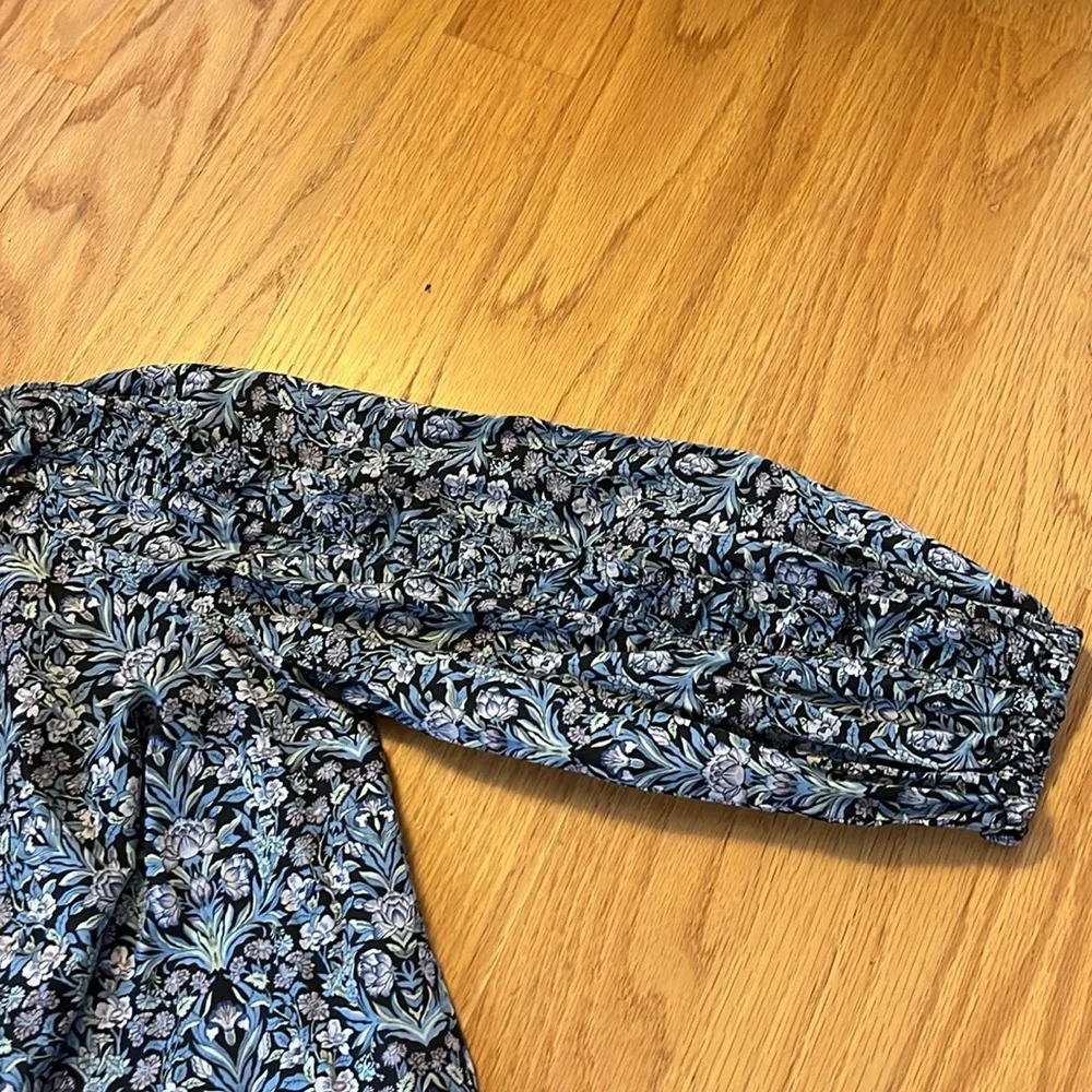 J.Crew Liberty Sambourne Ruffle Floral Puff sleeves Cotton Blouse size S